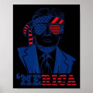Happy Vintage Trump 4th Of July Patriotic merica A Poster