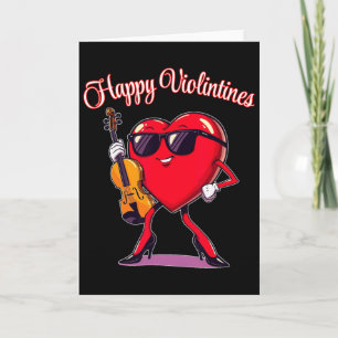 Happy Violintines Violin Heart Valentine Music Lov Card