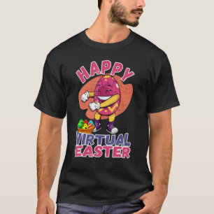 Happy Virtual Easter Floss Easter Eggs Boy Kid Tod T-Shirt