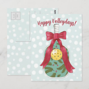 Happy Volleydays Pickleball themed holiday card