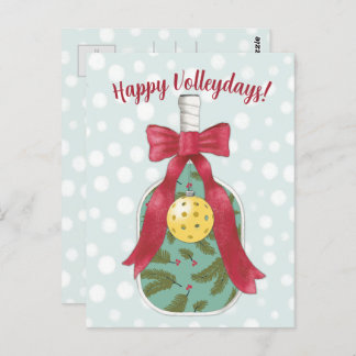 Happy Volleydays Pickleball themed holiday card