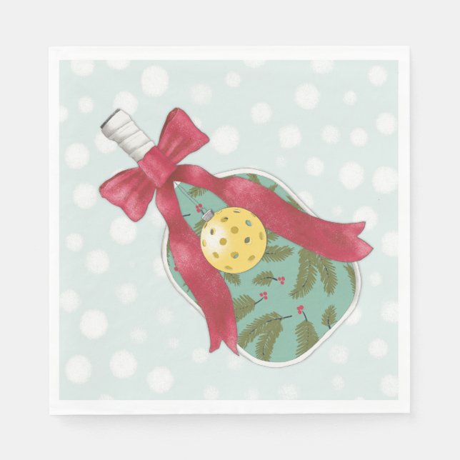 Happy Volleydays Pickleball Themed Holiday Napkins (Front)