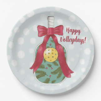 Happy Volleydays Pickleball Themed Paper Plates