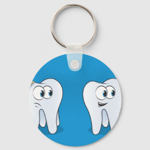 Happy vs Sad Tooth Dental Care Key Ring