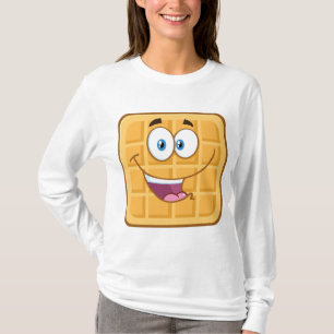 Happy Waffle Kawaii Smiling Breakfast Food T-Shirt