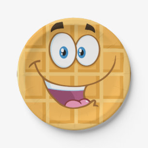 Happy Waffle Paper Plate