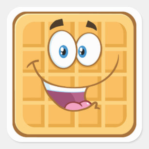 Happy Waffle Square Sticker