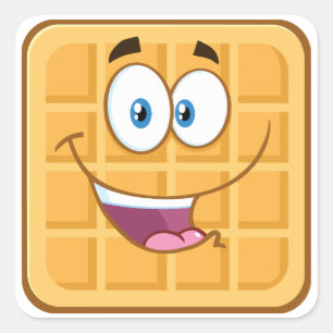 Happy Waffle Square Sticker
