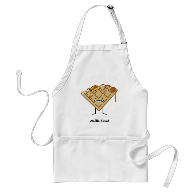 Happy Waffle with syrup and butter breakfast Standard Apron (Front)