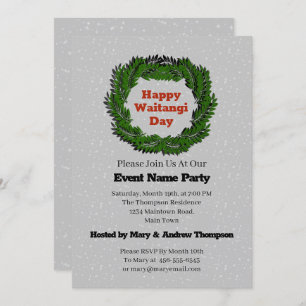 Happy Waitangi Day Fern New Zealand Invitation