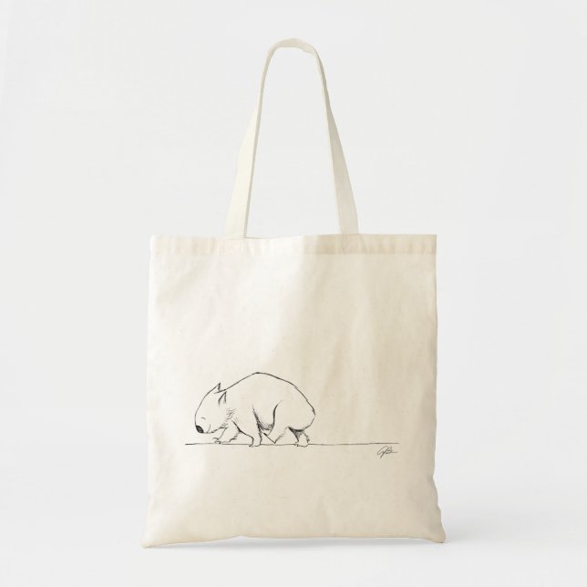 Happy Walking Wombat Tote Bag (Front)