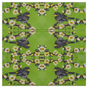 Happy Warbler Fabric