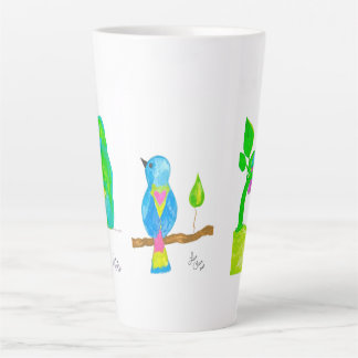 Happy Watercolor Birds Latte Mug