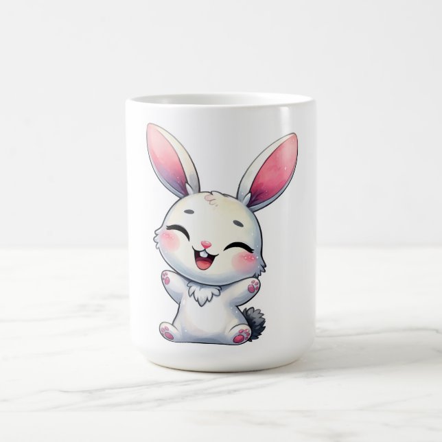 Happy Watercolor Bunny Coffee Mug (Center)