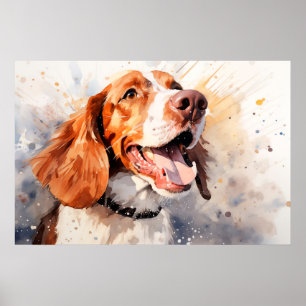 Happy Watercolor Dog Art Print