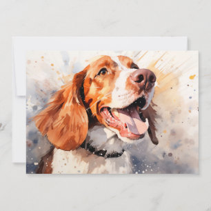 Happy Watercolor Dog Art Print Card