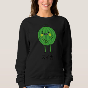 Happy Watermelon Fruit Japanese Letter Cute Summer Sweatshirt