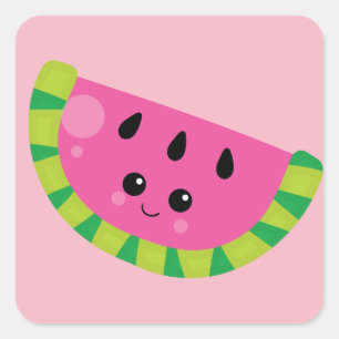 Happy Watermelon Square Sticker