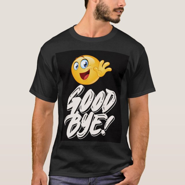 Happy Waving Emoji Goodbye - Fun Farewell T-Shirt (Front)