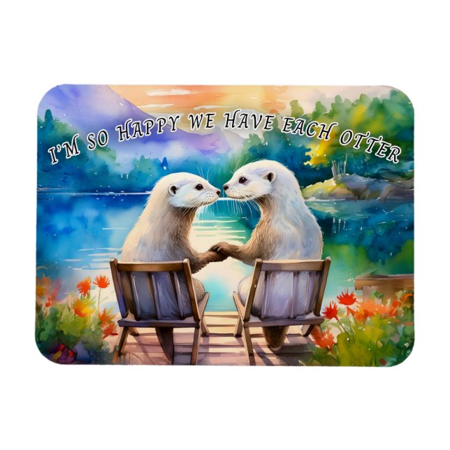 Happy we have each Otter Magnet (Horizontal)