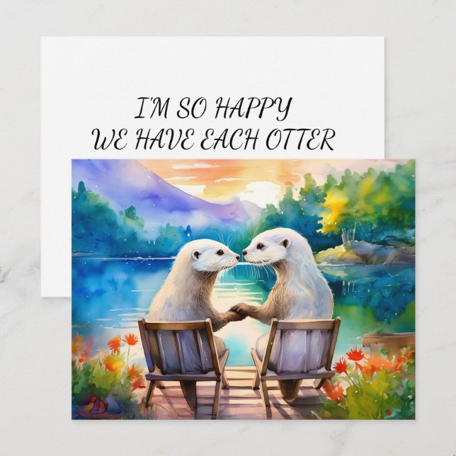 Happy we have each Otter Postcard (Front/Back)
