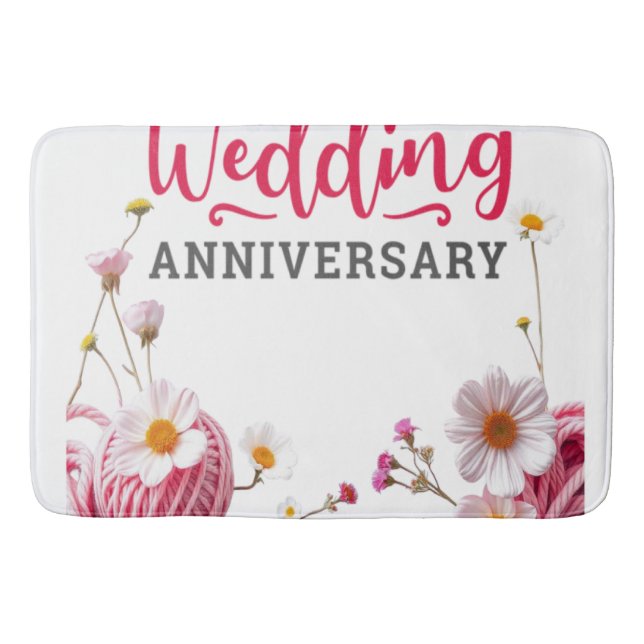 Happy wedding anniversary  bath mat (Front)