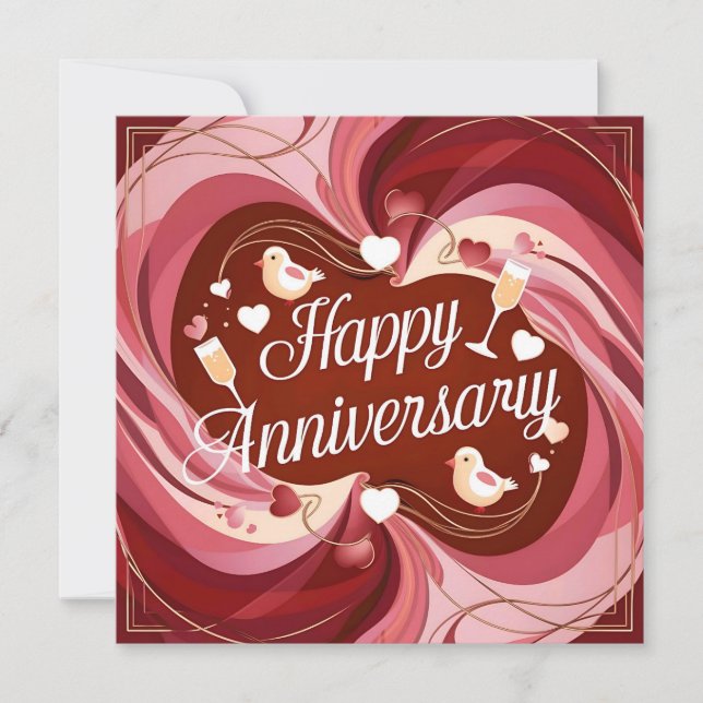 Happy Wedding Anniversary Cards Elegant (Front)
