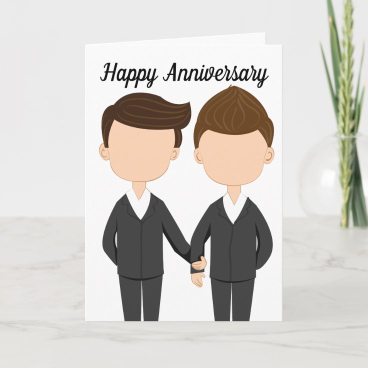 Happy Wedding Anniversary Gay Men Couple Card Zazzle