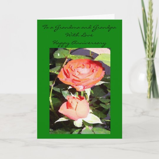 Happy Wedding Anniversary Grandma And Grandpa Card  Zazzle.co.uk