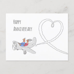 Happy Wedding Anniversary Heart Married Couple Postcard
