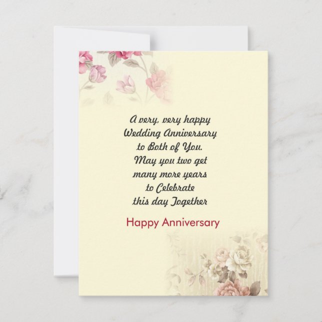 Happy Wedding Anniversary Invitation (Front)