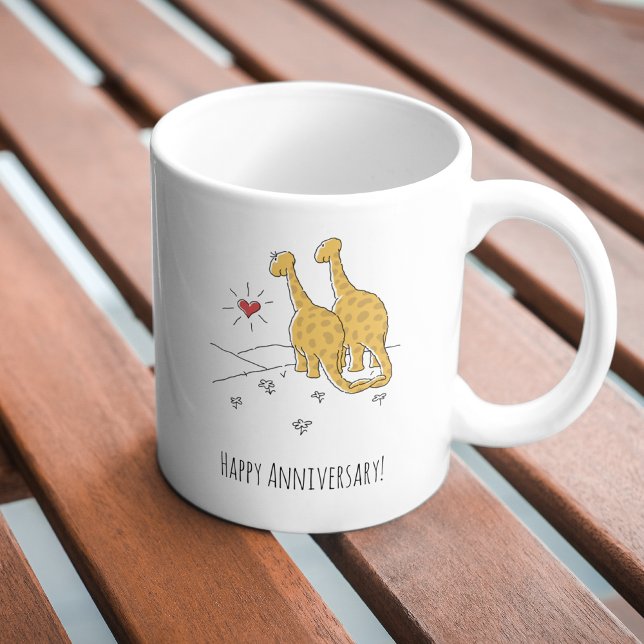 Happy Wedding Anniversary Married Couple Dinosaurs Coffee Mug (Creator Uploaded)