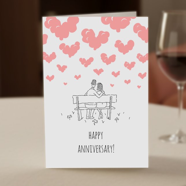 Happy Wedding Anniversary Married Couple Hearts Card (Creator Uploaded)