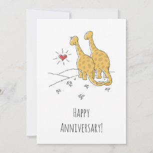 Happy Wedding Anniversary Married Dinosaurs Card