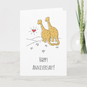Happy Wedding Anniversary Married Dinosaurs Card