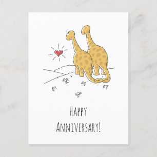 Happy Wedding Anniversary Married Dinosaurs Card