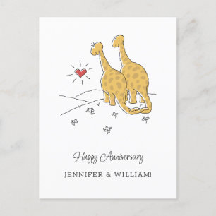 Happy Wedding Anniversary Married Dinosaurs Card