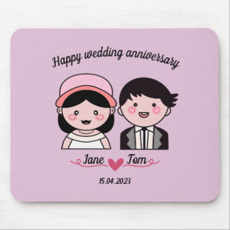 Happy wedding anniversary mouse mat