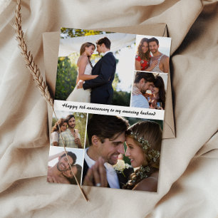 Happy Wedding Anniversary Photo Collage Card
