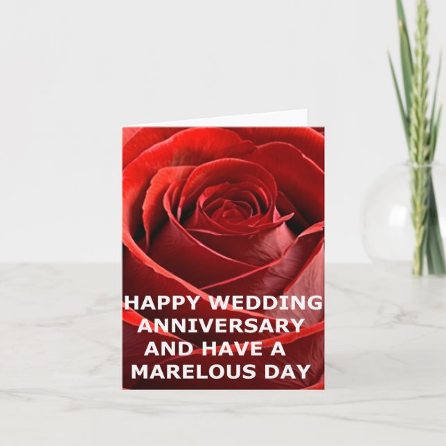 HAPPY  WEDDING ANNIVERSARY RED ROSE CARD (Front)