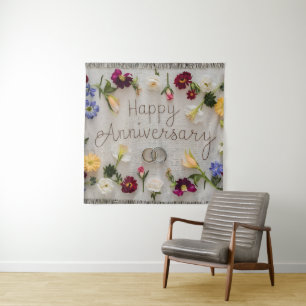 Happy Wedding Anniversary  Tapestry