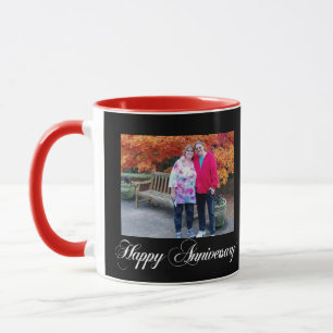 Happy Wedding Anniversary Template Photo Mugs