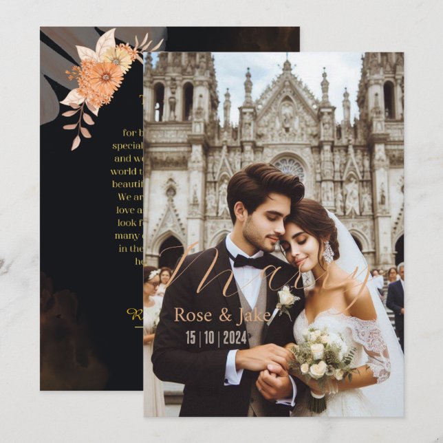 Happy , wedding card  (Front/Back)