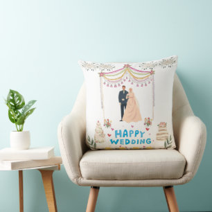 Happy wedding cushion