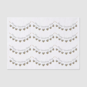 Happy Wedding Day pearl heart bunting tissue paper