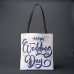 Happy Wedding Day Tote Bag – Romantic Gift<br><div class="desc">Celebrate their special day with this beautifully designed “Happy Wedding Day” tote bag – a perfect blend of charm and practicality. Whether you're gifting it to a bride, groom, bridesmaid, or using it as a thoughtful wedding party favour, this elegant tote is a keepsake they'll actually use and love. Crafted...</div>