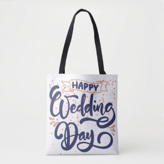 Happy Wedding Day Tote Bag – Romantic Gift 