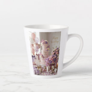 Happy Wedding Elegant Wedding Gift Latte Mug