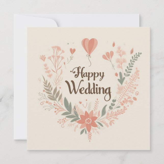 Happy Wedding Greeting Cards  (Front)