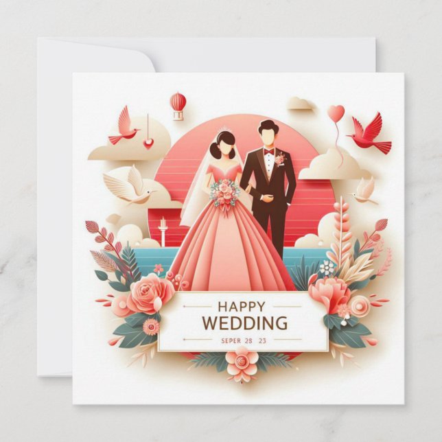 Happy Wedding Greeting Cards  (Front)